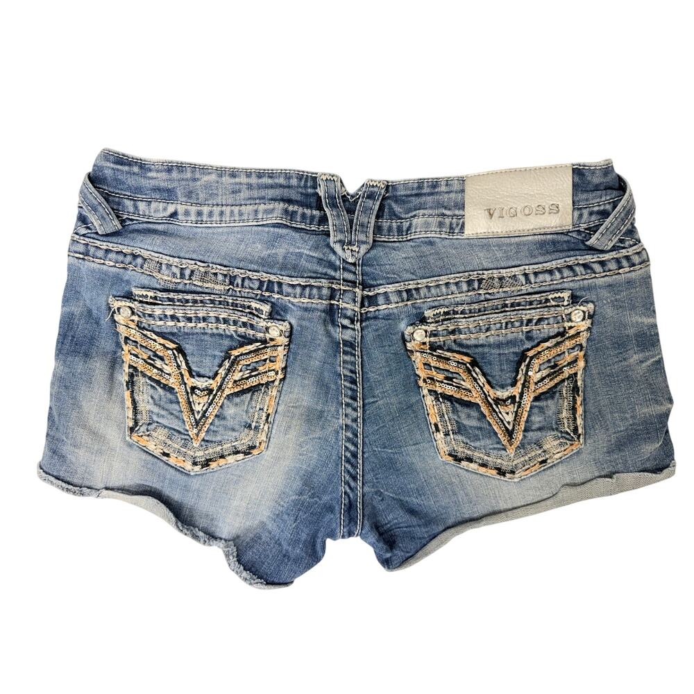 Vigoss Dublin Shorts Womens 9/10 Bling Y2K Denim Jean Shorts Embellished